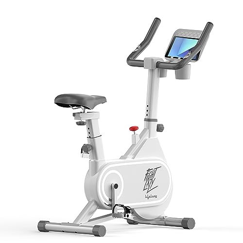Lifelong Fit Pro Spin Fitness Bike with 6Kg Flywheel, Adjustable Resistance & Heart Rate Sensor for Fitness at Home Workouts|Max Weight Capacity: 100 kg (LLSBB49, White) | Best Bicycle in India